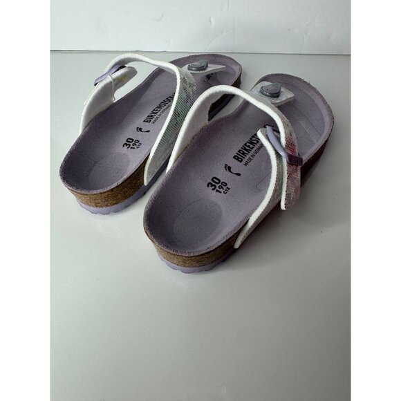 NEW Birkenstock Kids Gizeh Hologram Silver Lavender EU 30 US 12 Narrow - Picture 6 of 7